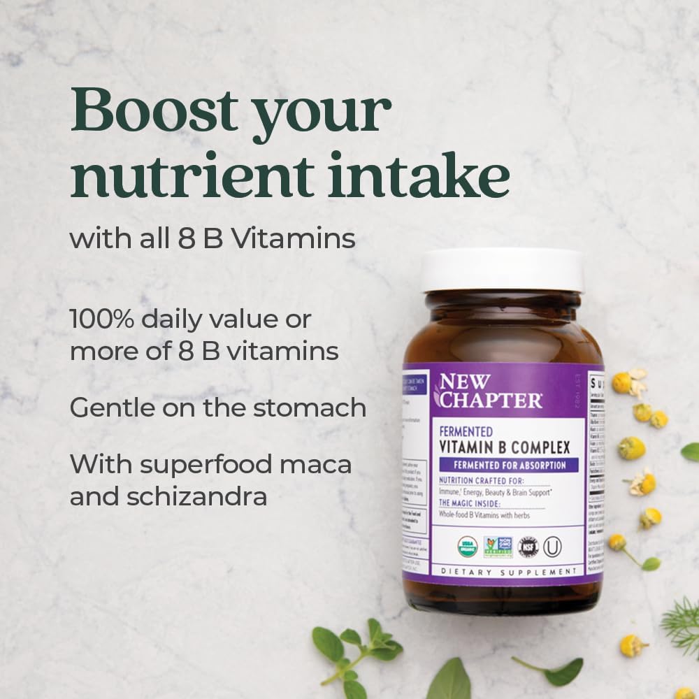 Organic Fermented Vitamin B Complex Capsules - 60 Count, Vegan & Gluten-Free, Daily Energy & Brain Support - BoostGo Australia