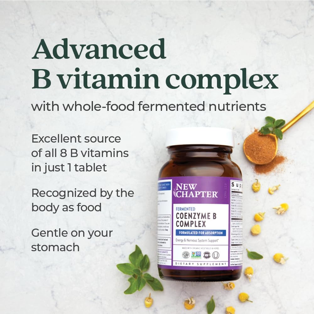 Organic Fermented Vitamin B Complex with B12, B6, and Biotin - 60 ct Bottle