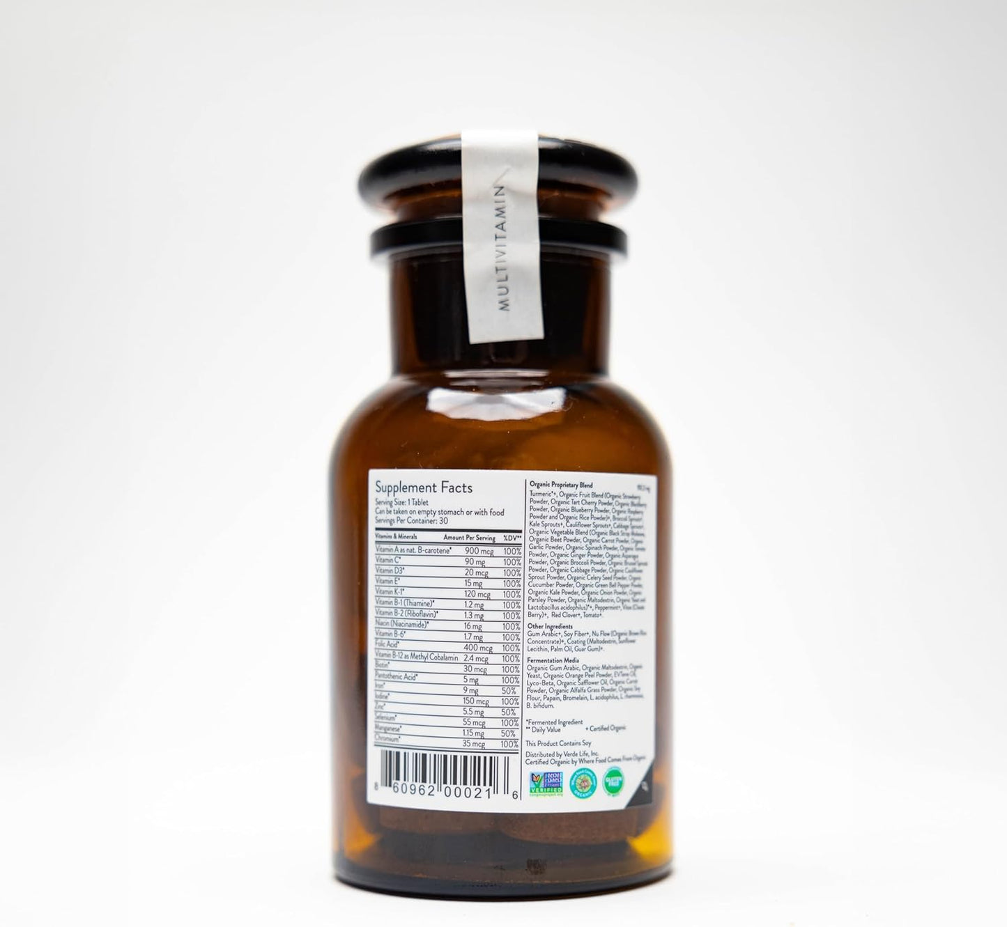 Organic Fermented Whole Foods Women's Daily Multivitamin - Boost Energy, Immunity & Vitality - Vegan, Gluten-Free, Non-GMO - 30-Day Supply