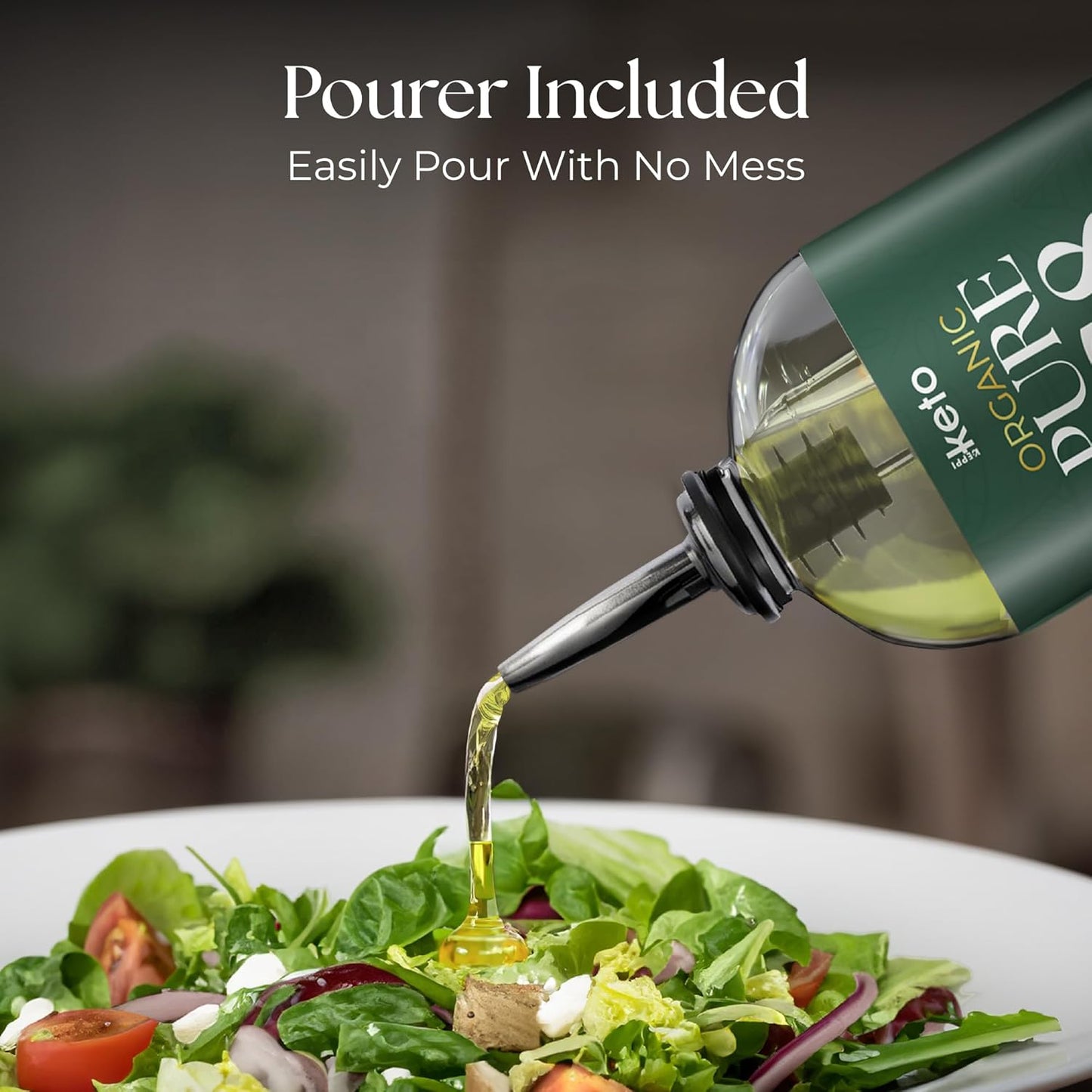 Organic Flavorless C8 MCT Oil - Non-GMO, Gluten-Free, Vegan, Kosher, Halal - 16 oz Coconut Oil Alternative