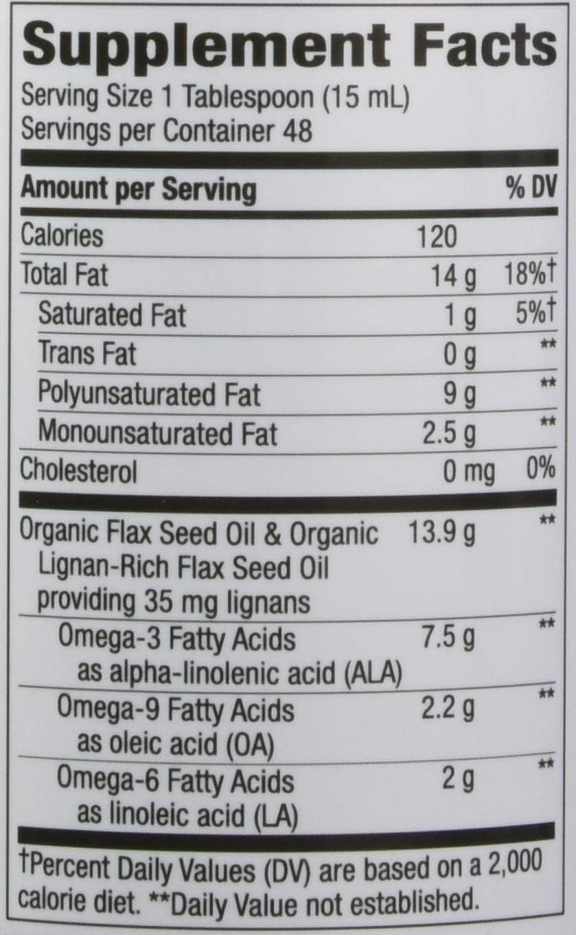 Organic Flax Oil Super Lignan by Nature's Way - 24 Fl Ounce (Pack of 6)