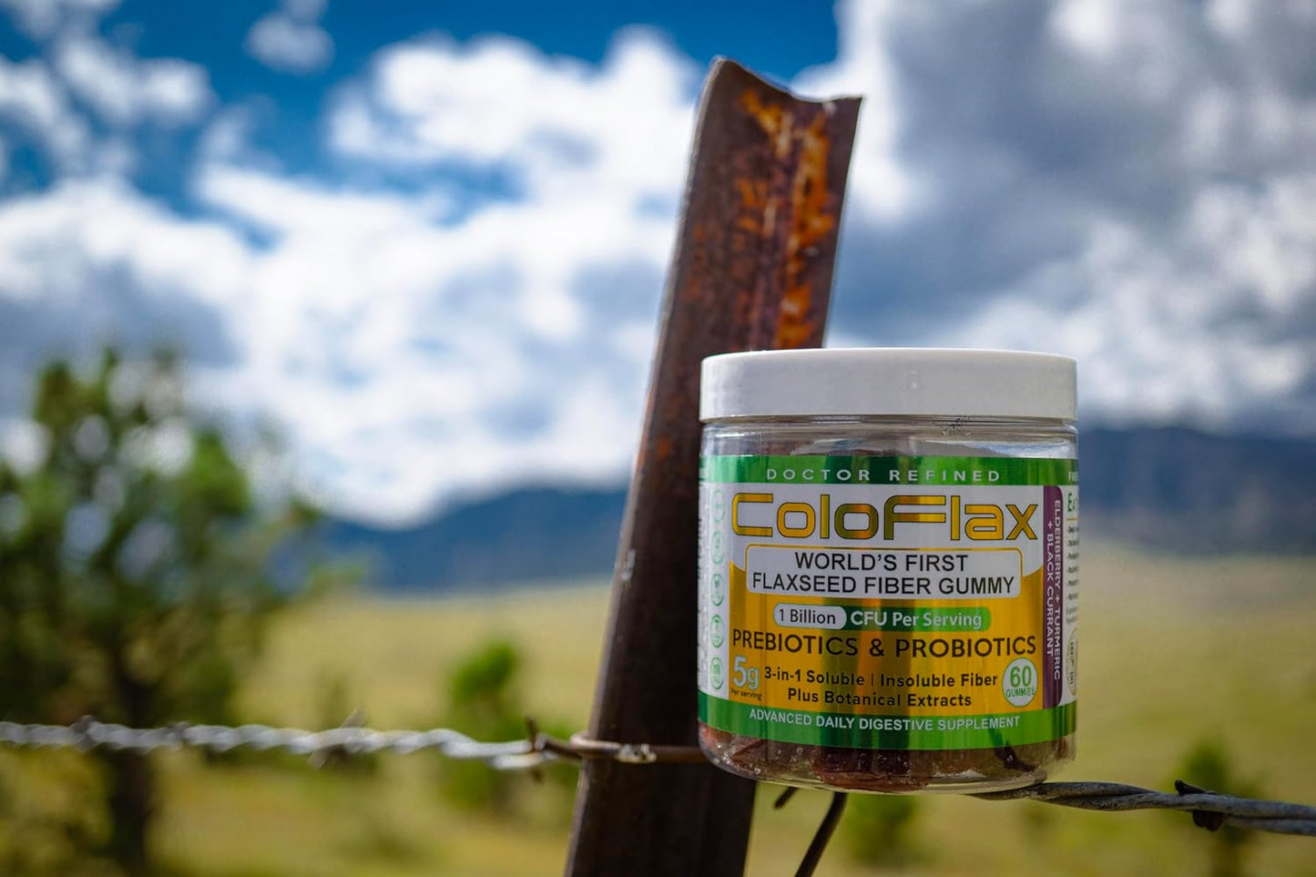 Organic Flaxseed Fiber + Probiotic Gummies for Adults - Constipation Relief & Regularity - 60 Vegan Servings