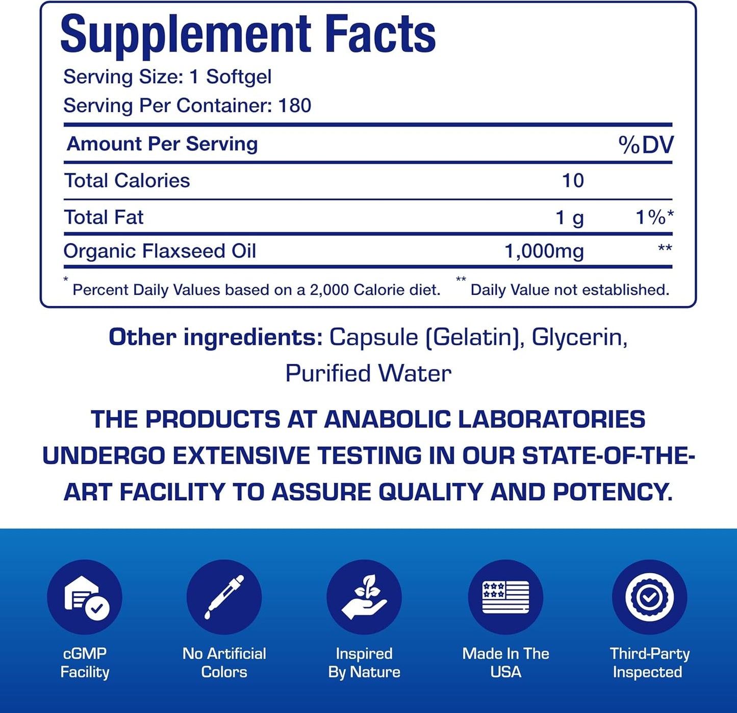 Organic Flaxseed Oil Softgels 1000mg - Non GMO Omega 3 6 9 Supplement - Cold Pressed Flax Seed Oil Softgels for Full Body Benefits - Fish Free (180 Softgels)