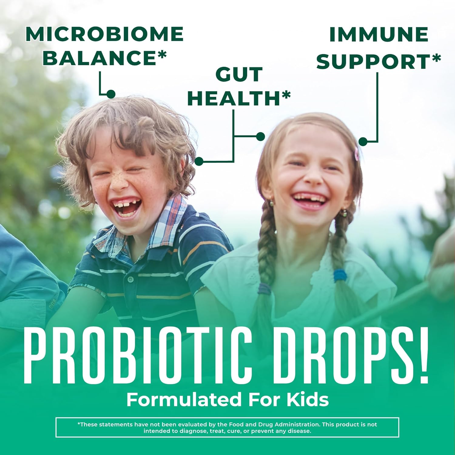 Organic Focus Probiotic Drops for Kids | USDA Certified | Gut & Brain Health Support | Vegan, Non-GMO, Gluten-Free | MaryRuth Organics