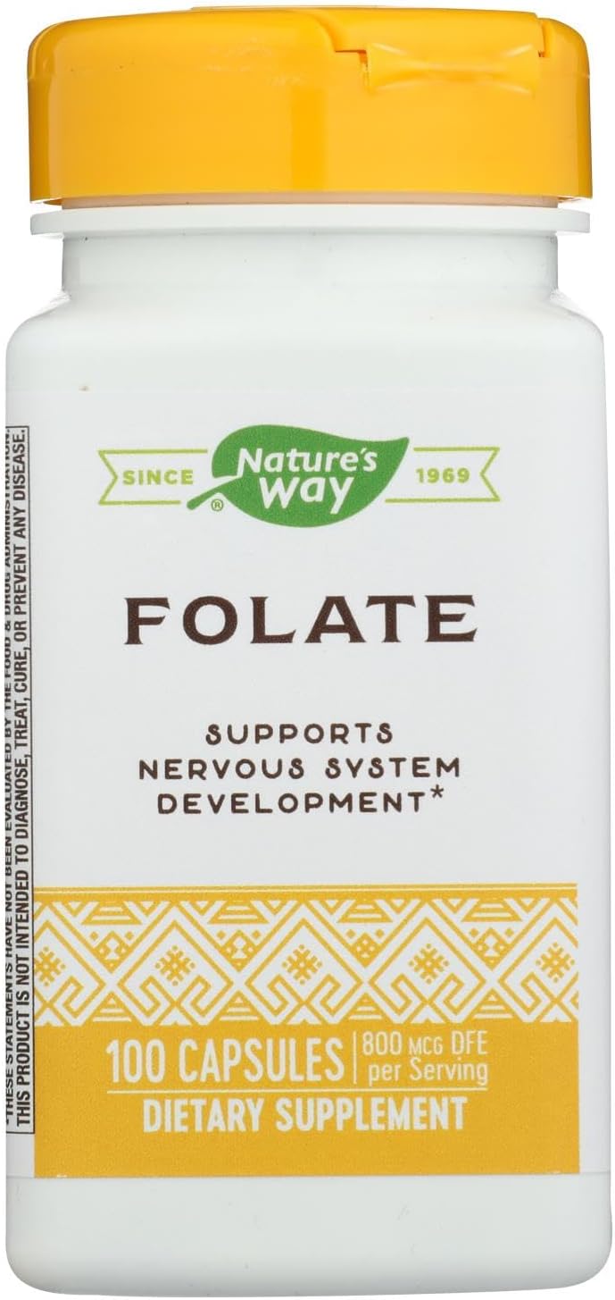 Organic Folic Acid Capsules - 800 mcg, 100 Count by Nature's Way