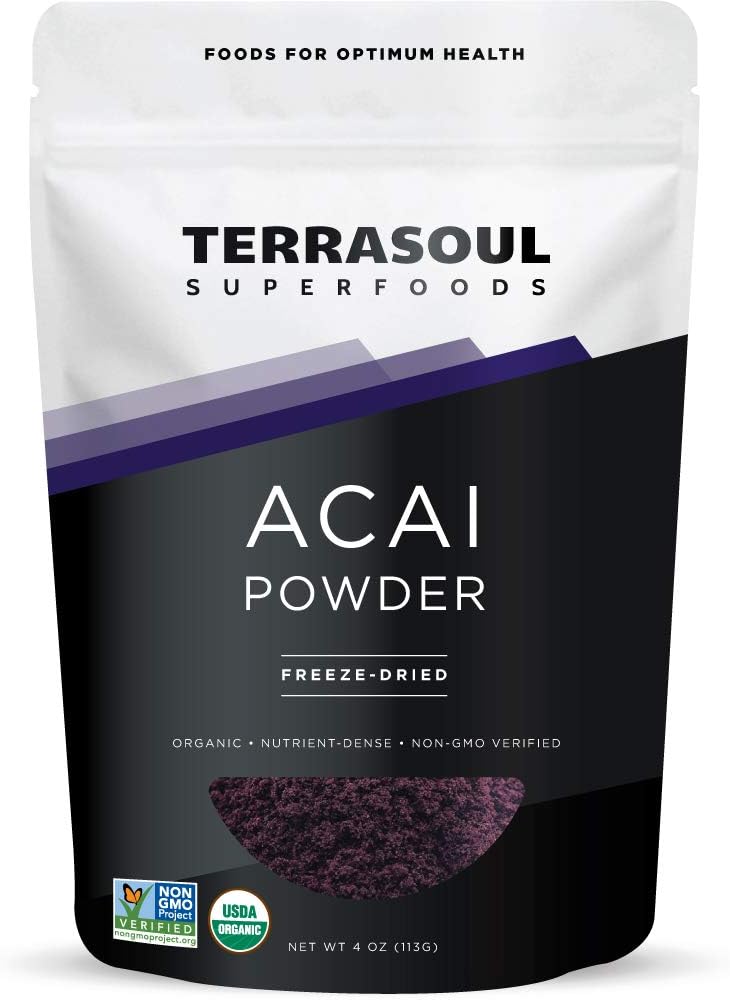 Organic Freeze-Dried Acai Berry Powder - 4 Oz - Rich in Omega Fats - Great for Smoothie Bowls and Antioxidant Recipes - BoostGo Australia