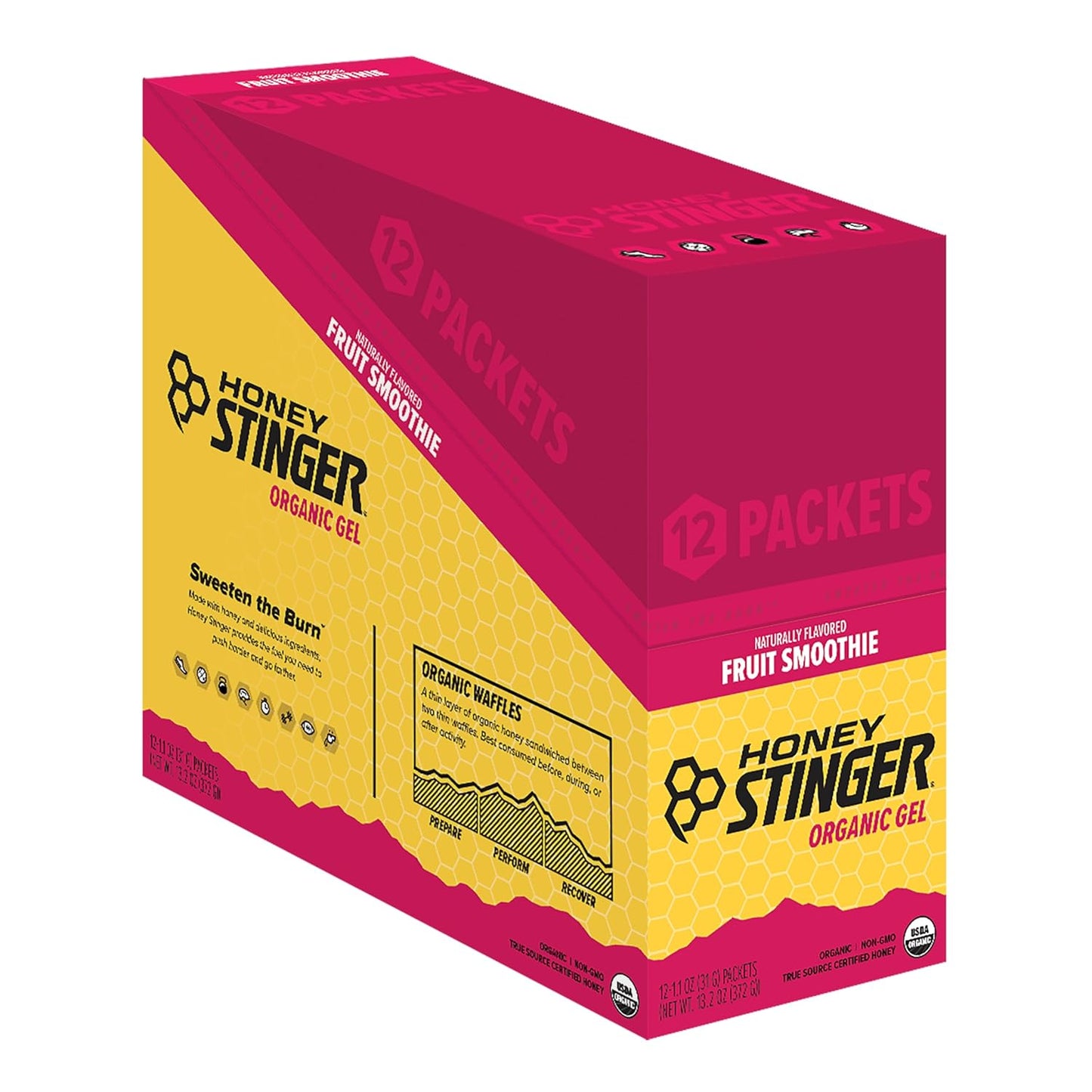 Organic Fruit Smoothie Energy Gel | Gluten and Caffeine Free | Sports Nutrition for Exercise, Running, and Performance | 12 Pack, 13.2 oz - BoostGo Australia