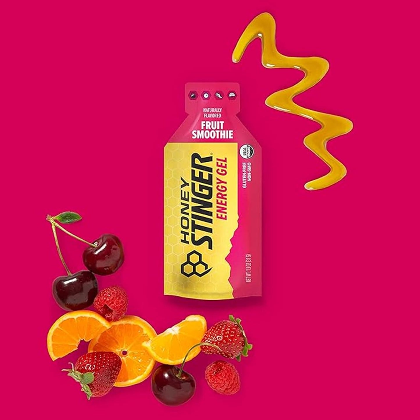 Organic Fruit Smoothie Energy Gel | Gluten and Caffeine Free | Sports Nutrition for Exercise, Running, and Performance | 12 Pack, 13.2 oz - BoostGo Australia