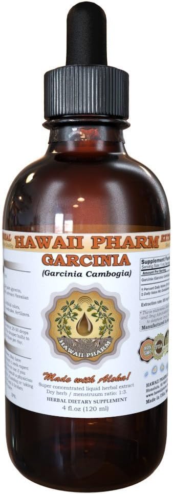 Organic Garcinia Cambogia Liquid Extract Tincture, Herbal Supplement, Made in USA - 2 fl.oz by Hawaii Pharm