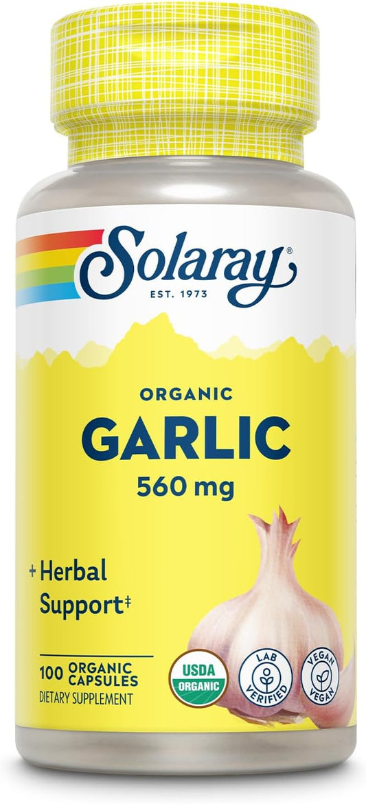Organic Garlic Pills 560mg for Heart Health - USDA Certified Garlic Capsules - Vegan - 100 Servings - 60 Day Guarantee - BoostGo Australia