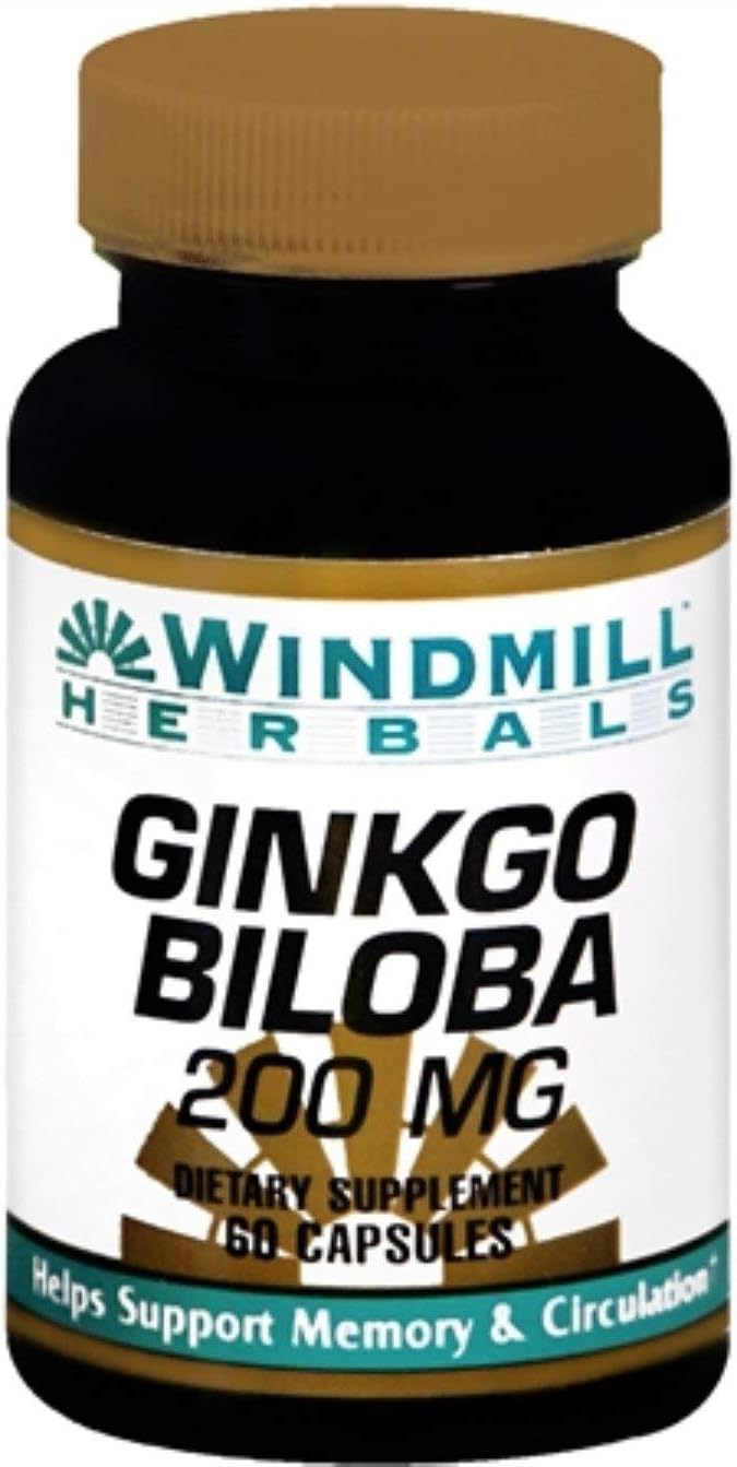 Organic Ginkgo Biloba Capsules - Natural Memory & Focus Support - 200mg - 60 Count