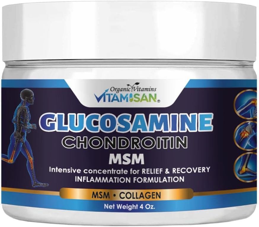 Organic Glucosamine & Chondroitin Cream with MSM, Arnica, & Collagen - Natural Joint & Muscle Support for Men and Women