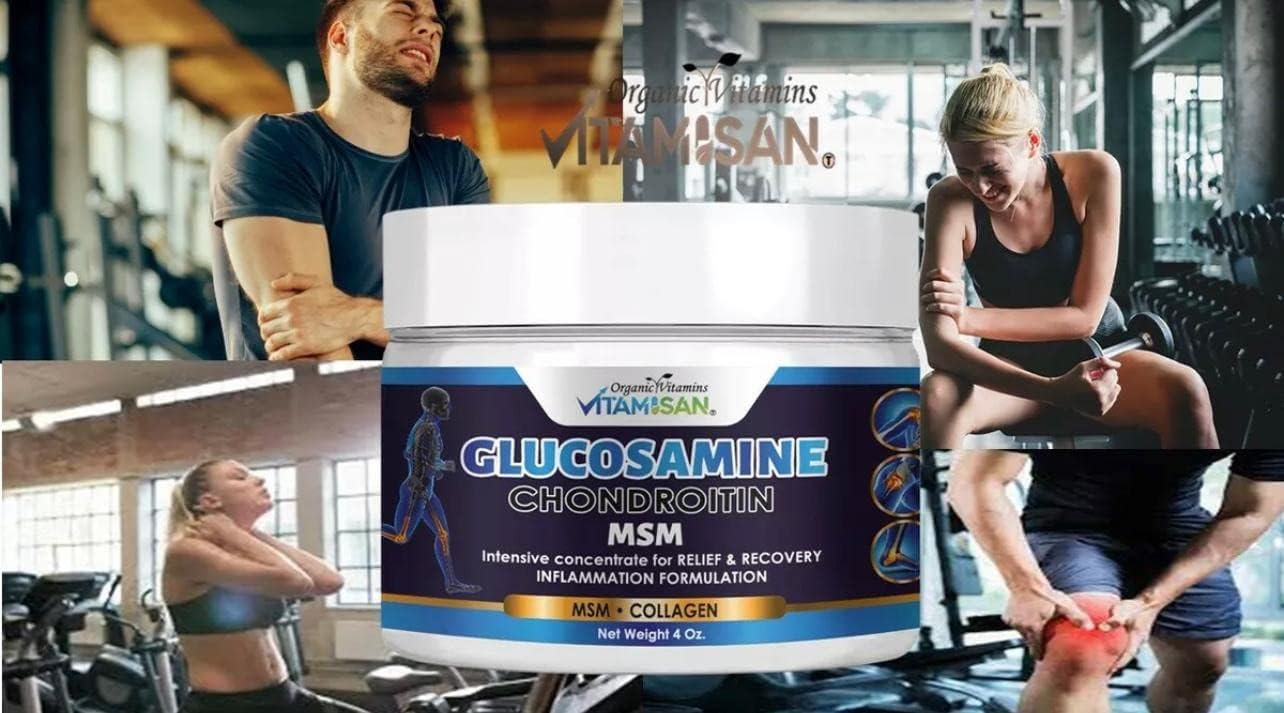 Organic Glucosamine & Chondroitin Cream with MSM, Arnica, & Collagen - Natural Joint & Muscle Support for Men and Women