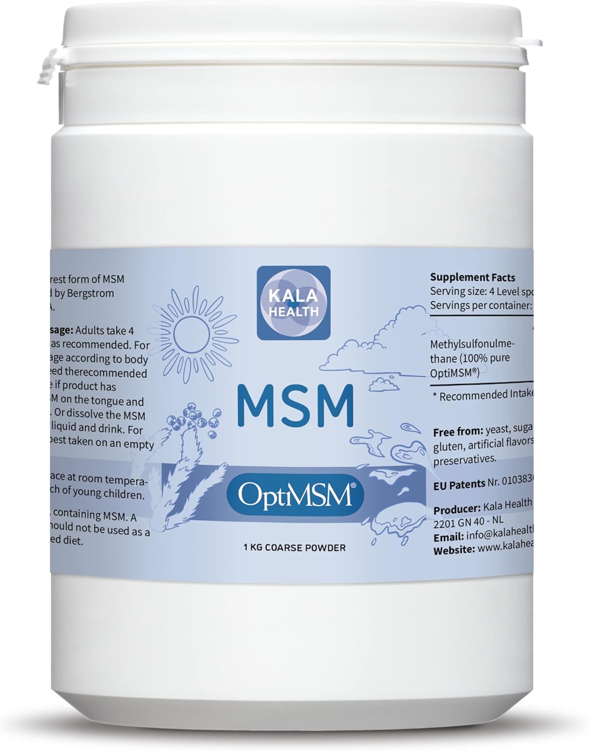 Organic Gluten-Free OptiMSM Powder - Non-GMO Sulfur Crystals for Kids & Adults - 1Kg - BoostGo Australia