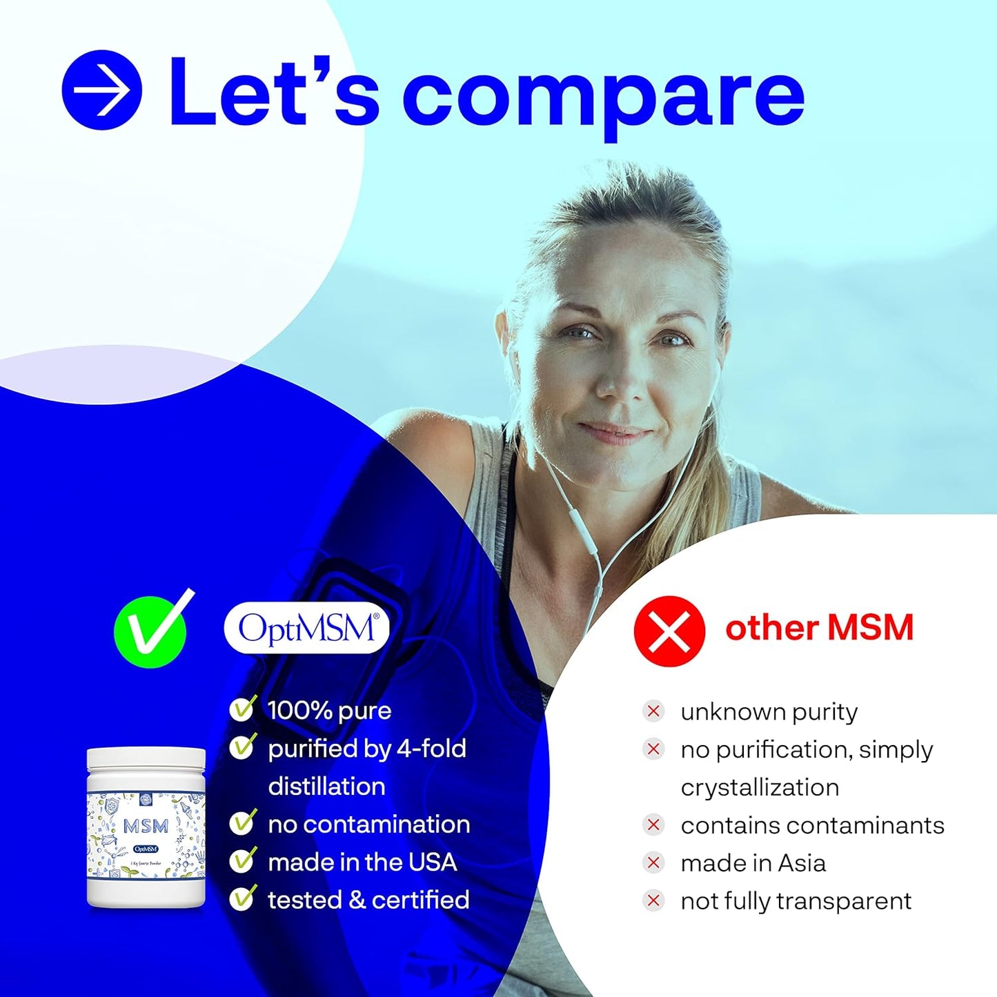 Organic Gluten-Free OptiMSM Powder - Non-GMO Sulfur Crystals for Kids & Adults - 1Kg - BoostGo Australia