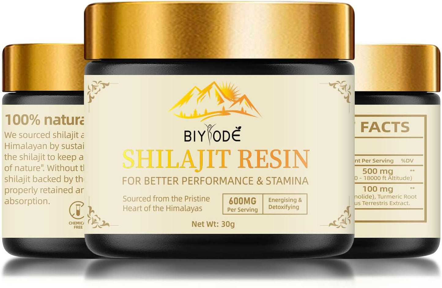 Organic Gold Grade 600mg Shilajit Resin with Fulvic Acid - Energy & Immune Support - 30g Himalayan Shilajit Pure Mineral Complex