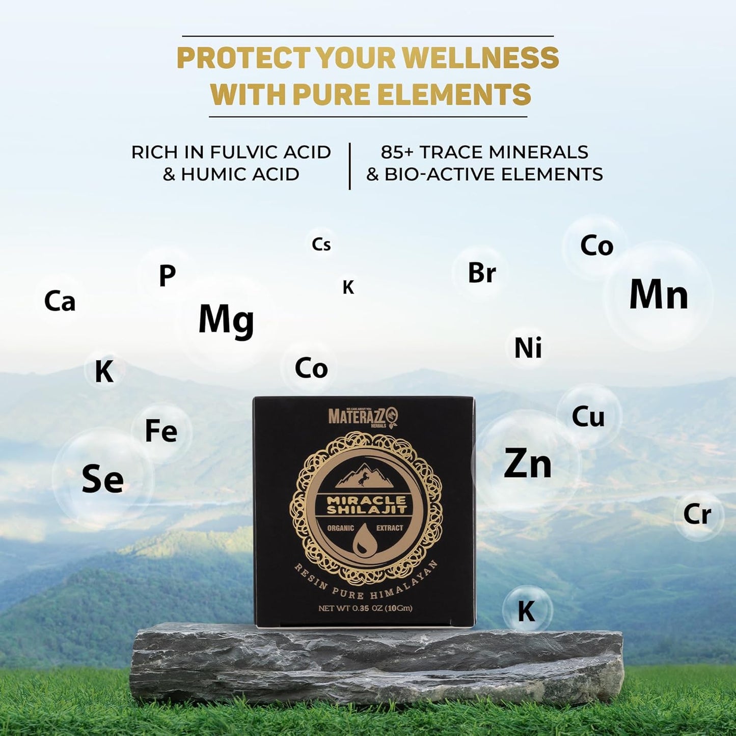 Organic Gold Grade Himalayan Shilajit Resin 10g (1 Pack) - Rich in 85+ Trace Minerals and Fulvic Acid - Promotes Vitality and Wellness for Men and Women