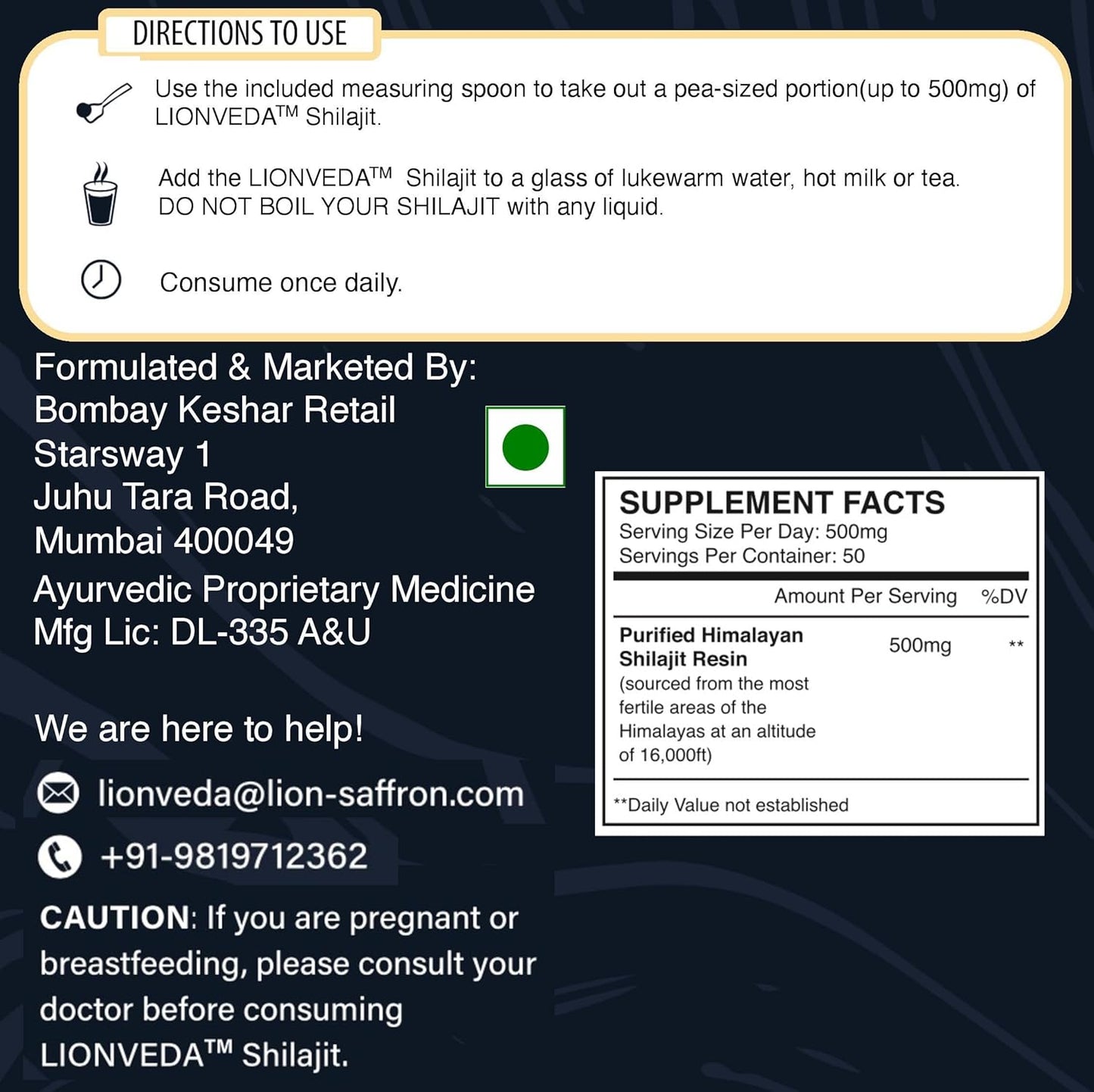 Organic Gold Grade Himalayan Shilajit Resin: 85+ Trace Minerals & Fulvic Acid for Energy & Immune Support - Lab-tested Supplement (50 Servings/25g)