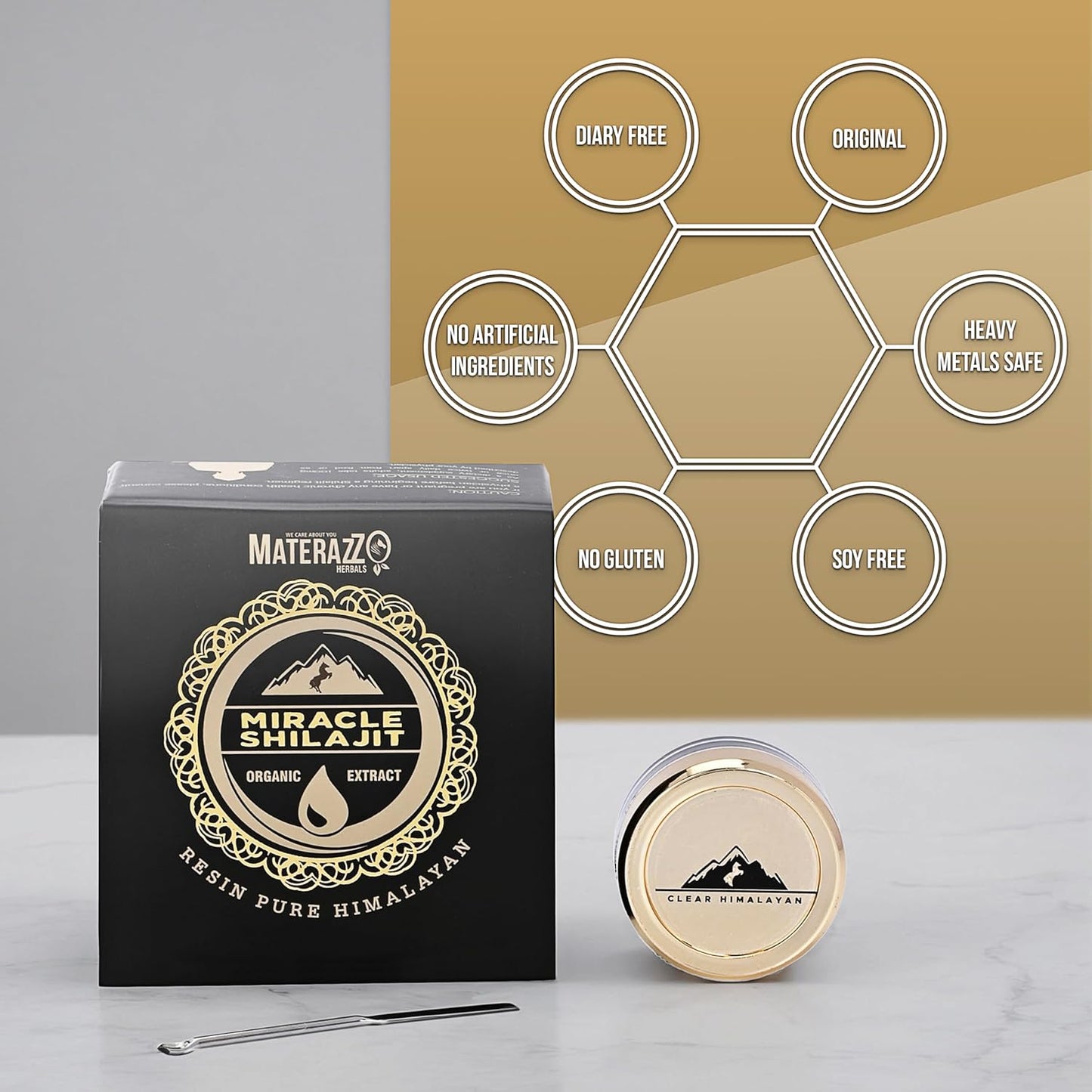 Organic Gold Grade Himalayan Shilajit Resin Supplement - 85+ Trace Minerals, Fulvic Acid - Supports Vitality & Wellness - 15g - Men & Women.