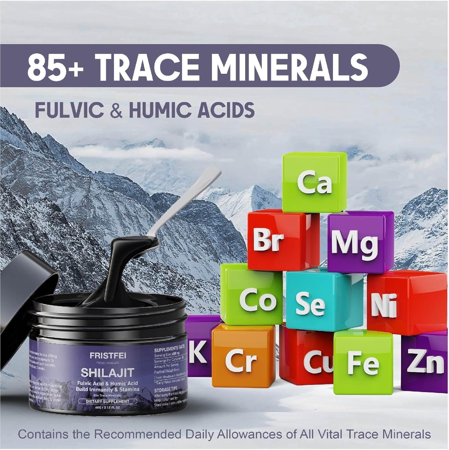 Organic Gold Grade Himalayan Shilajit Resin with 85+ Trace Minerals for Men & Women - 60g