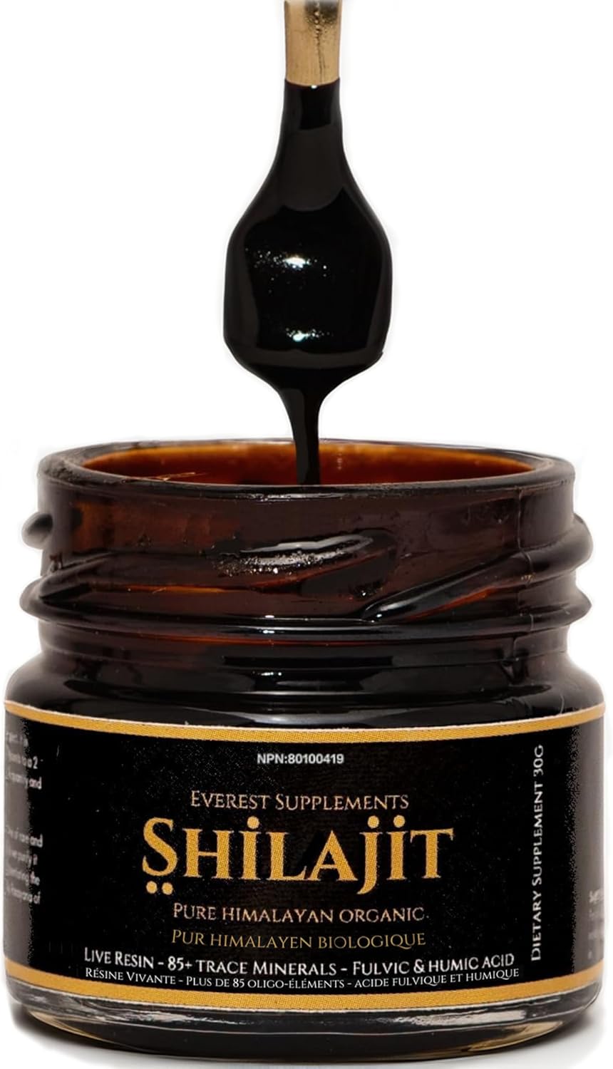 Organic Gold Grade Shilajit Resin for Men - 500mg Maximum Potency - 85 Trace Minerals - Energy & Immune Support - 30g