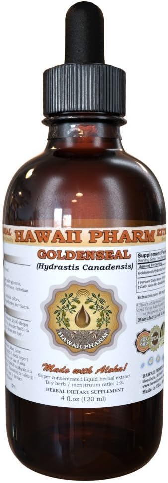 Organic Goldenseal Liquid Extract Tincture Supplement 4 oz by HawaiiPharm