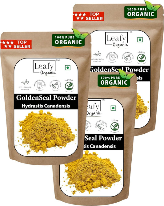 Organic Goldenseal Root Powder - 10.5oz (300g) - All-Natural Leafy Supplement