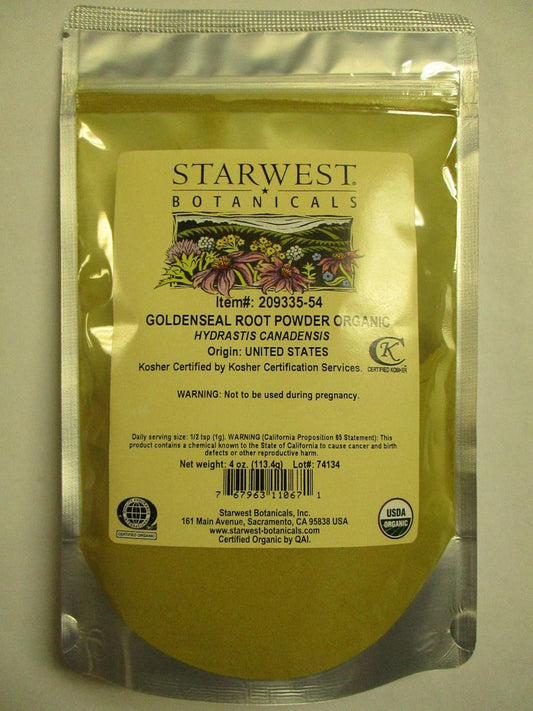 Organic Goldenseal Root Powder - 4 Ounces by Starwest Botanicals