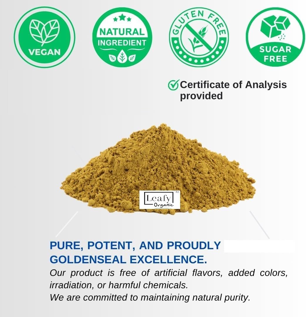 Organic Goldenseal Root Powder Supplement - 10.5 oz (300g) Pure and Natural Herbal Powder