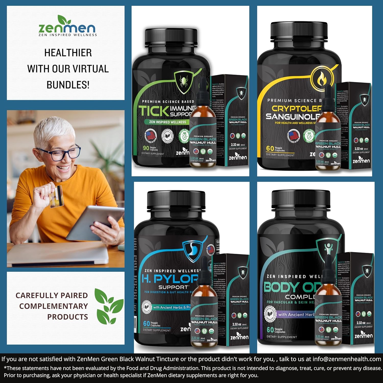 Organic Green Black Walnut Hull Tincture - Immune Support & Antioxidants - 2.32 oz - Vegan - Made in USA