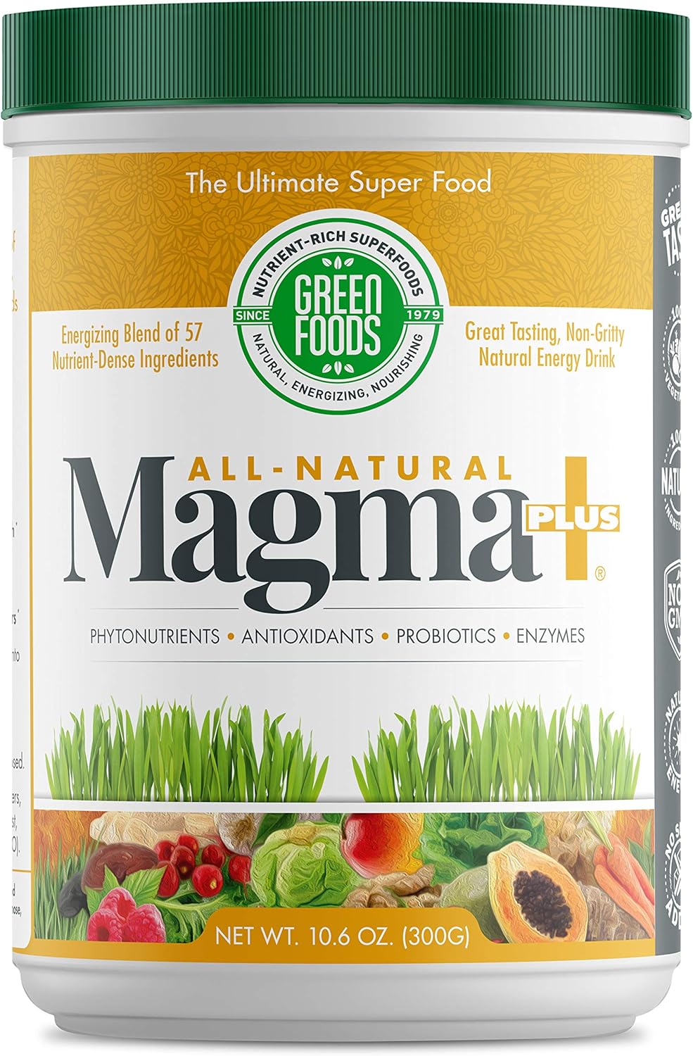 Organic Green Foods Magma Plus Powder - 10.6 Ounces - Natural Superfood Supplement
