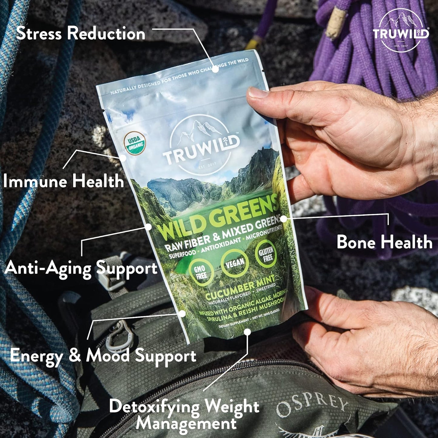 Organic Green Superfood Juice Powder with 22+ Antioxidants & Nutrients for Immune Health, Stress Relief, Digestion - 30 Servings (Cucumber Mint)