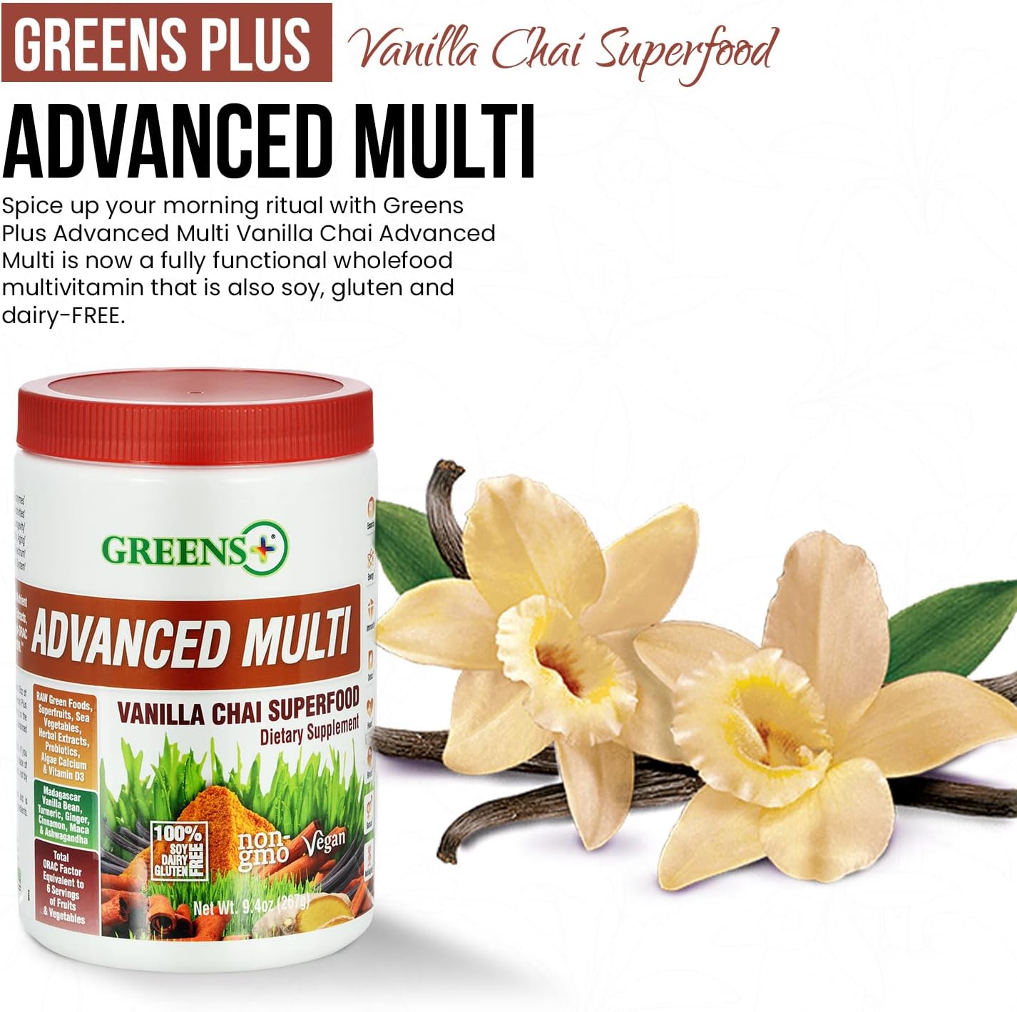 Organic Greens+ Raw Superfood Bundle with Advanced Multi Vanilla Chai - 2 Pack