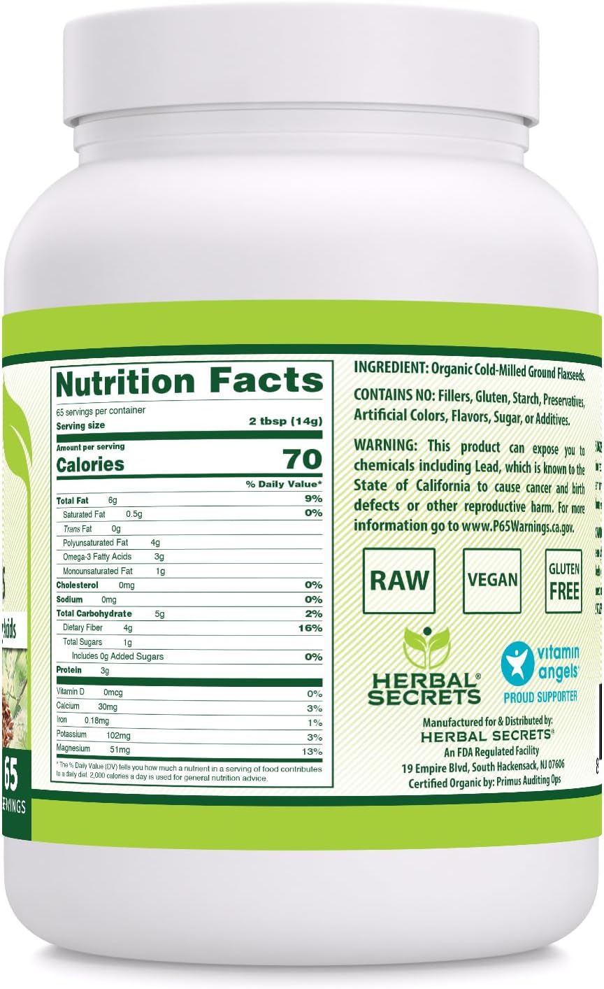 Organic Ground Flaxseed Powder - 2 lbs (65 Servings) | Rich in Fiber & Omega-3 | Vegan Superfood Supplement | Non-GMO & USDA Certified - BoostGo Australia