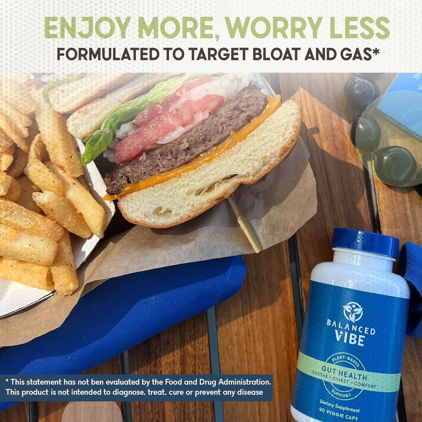 Organic Gut Health Supplement for Men and Women | After-Party Recovery | Reduce Bloating, Optimize Digestion | Daily Wellness Support (90 ct)