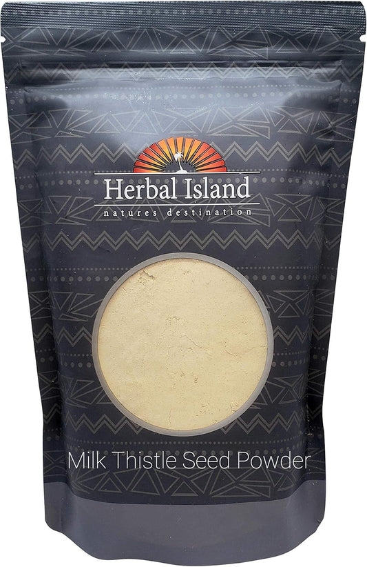 Organic Herbal Island Milk Thistle Seed Powder - 1lb or 16oz - Silybum Marianum for Detox and Liver Support