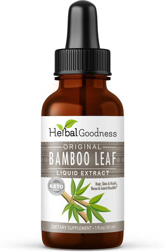 Organic Herbal Papaya Bamboo Extract Liquid Collagen Silica Supplement - 1oz Bottle - Hair, Skin, Nails Vitamins - Bamboo Leaves Extract - Bone and Joint Health - Silicio Organico