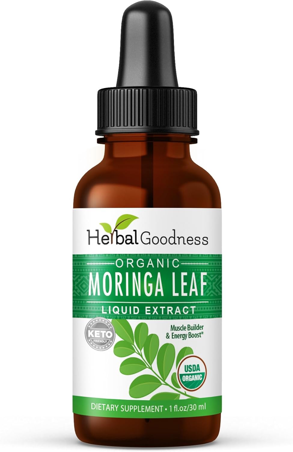 Organic Herbal Papaya Moringa Leaf Extract Liquid Drop Supplement for Immune, Energy, Skin, Hair & Digestive Health - 1oz