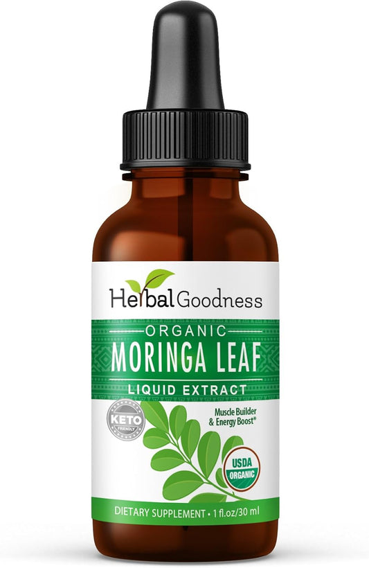 Organic Herbal Papaya Moringa Leaf Extract Liquid Drop Supplement for Immune, Energy, Skin, Hair & Digestive Health - 1oz