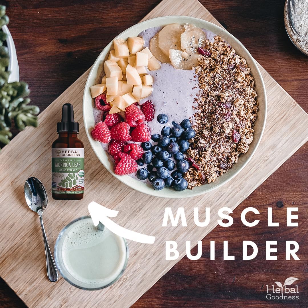 Organic Herbal Papaya Moringa Leaf Extract Liquid Drop Supplement for Immune, Energy, Skin, Hair & Digestive Health - 1oz