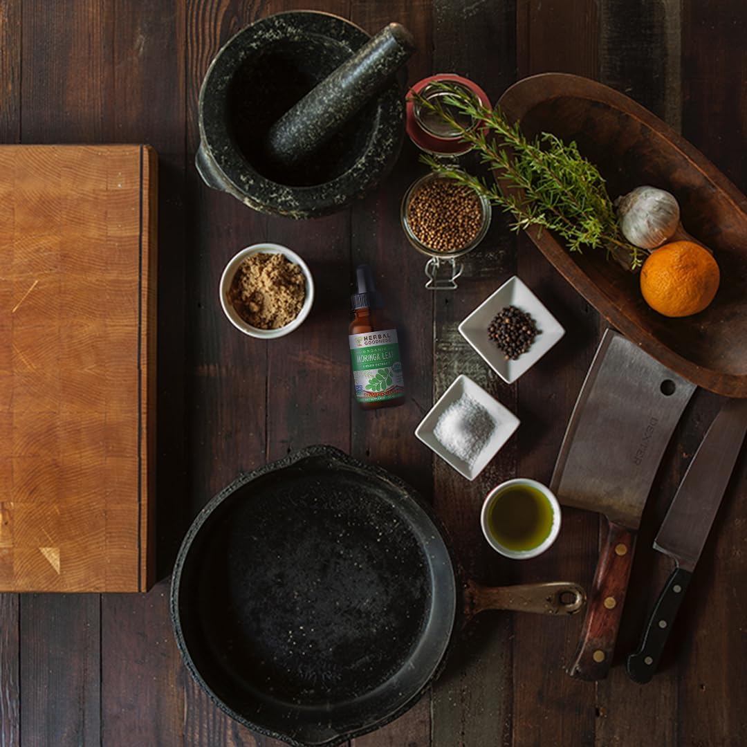 Organic Herbal Papaya Moringa Leaf Extract Liquid Drop Supplement for Immune, Energy, Skin, Hair & Digestive Health - 1oz