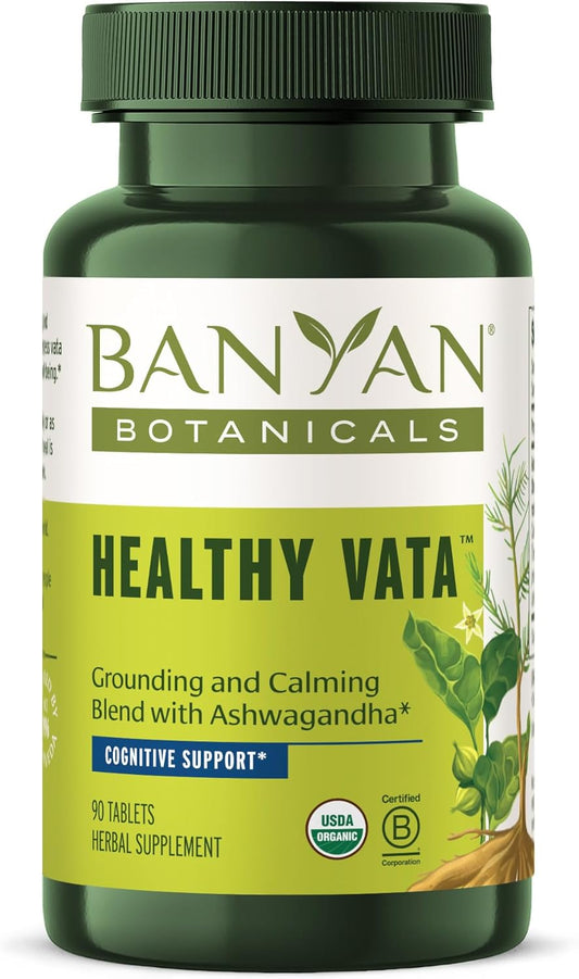 Organic Herbal Supplement for Calm and Balanced Well-being - 90 Tablets - Non-GMO Vegan Formula with Ashwagandha, Shatavari and Ayurvedic Herbs
