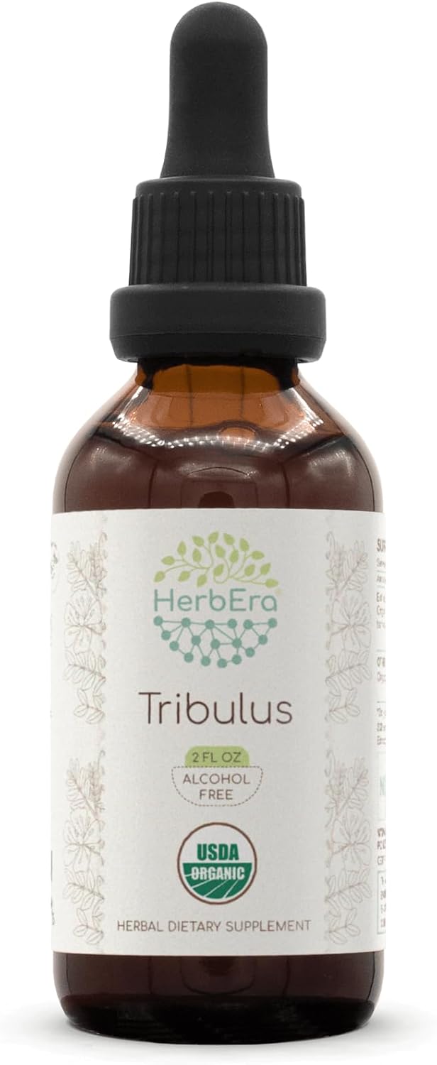 Organic HerbEra Tribulus Terrestris Liquid Extract Tincture - Alcohol-Free Concentrated Drops (2 fl oz)