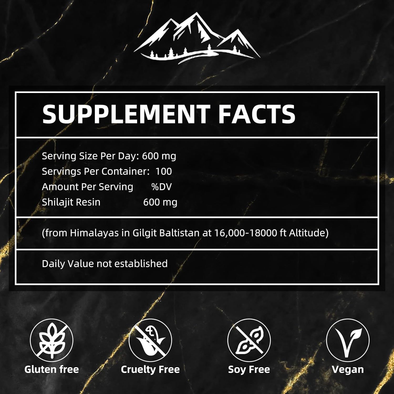 Organic High Potency Gold Grade Himalayan Natural Shilajit Resin - 50G Energy Supplement & Immune Support for Men & Women - Trace Minerals & Fulvic Acid - Lab Tested Pure Shilajit