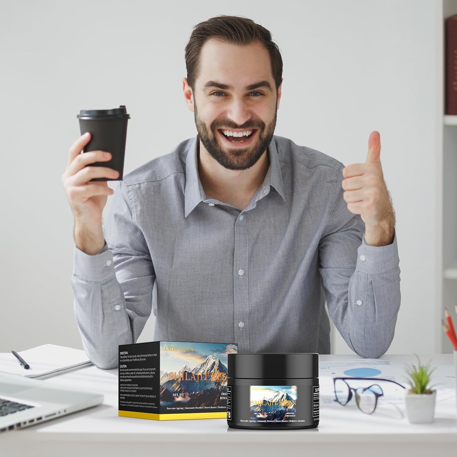 Organic High Potency Gold Grade Himalayan Natural Shilajit Resin - 50G Energy Supplement & Immune Support for Men & Women - Trace Minerals & Fulvic Acid - Lab Tested Pure Shilajit