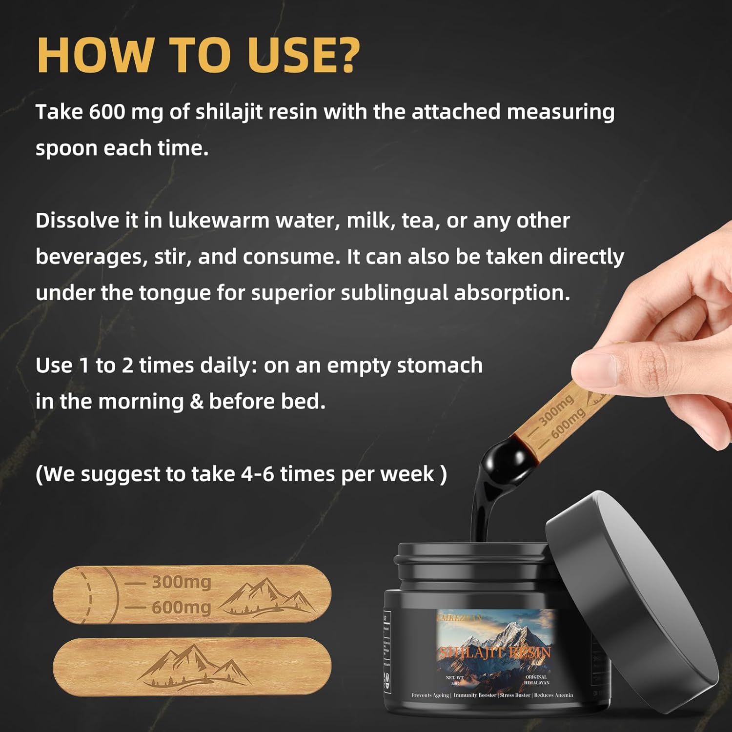 Organic High Potency Gold Grade Himalayan Natural Shilajit Resin - 50G Energy Supplement & Immune Support for Men & Women - Trace Minerals & Fulvic Acid - Lab Tested Pure Shilajit