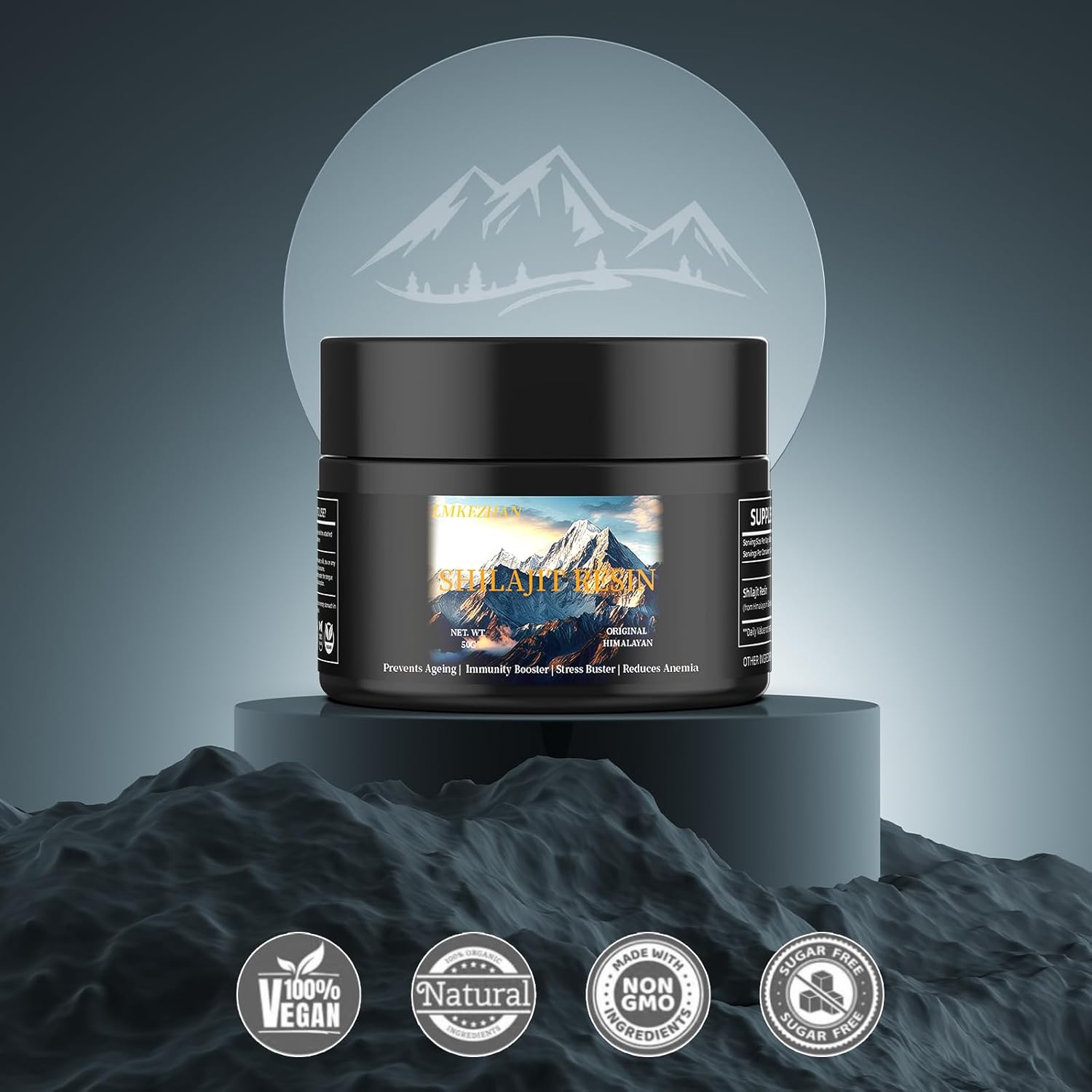 Organic High Potency Gold Grade Himalayan Natural Shilajit Resin - 50G Energy Supplement & Immune Support for Men & Women - Trace Minerals & Fulvic Acid - Lab Tested Pure Shilajit