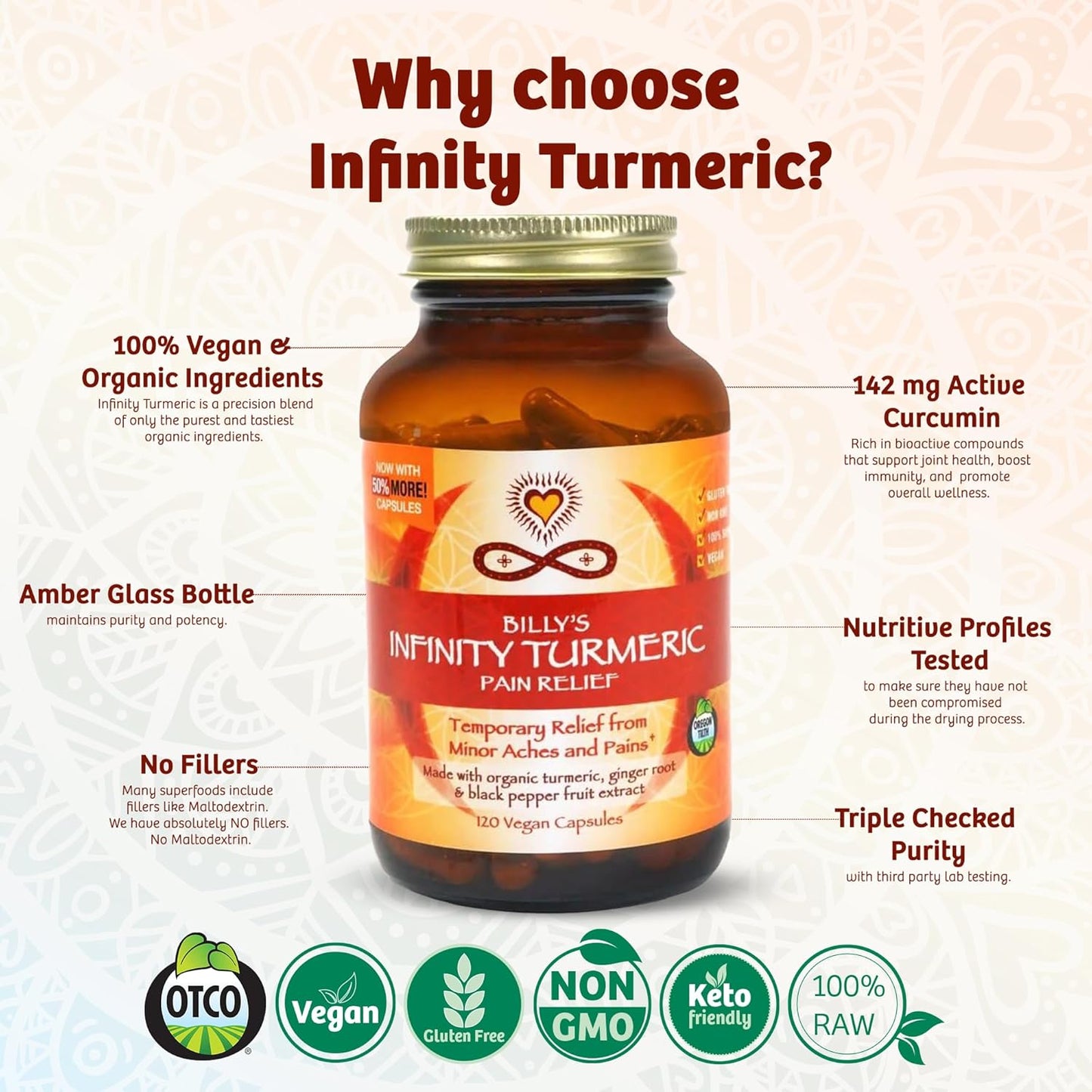 Organic High Potency Turmeric Capsules with Black Pepper and Ginger - Vegan & Gluten Free Supplementation