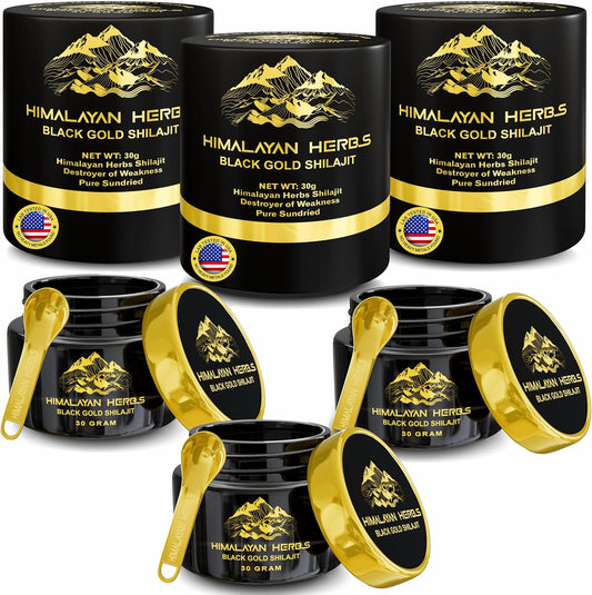 Organic Himalayan Herbs Shilajit Resin 90g | 100% Pure Sundried Gold Grade | Men & Women | Fulvic Acid & 85+ Trace Minerals | Organic
