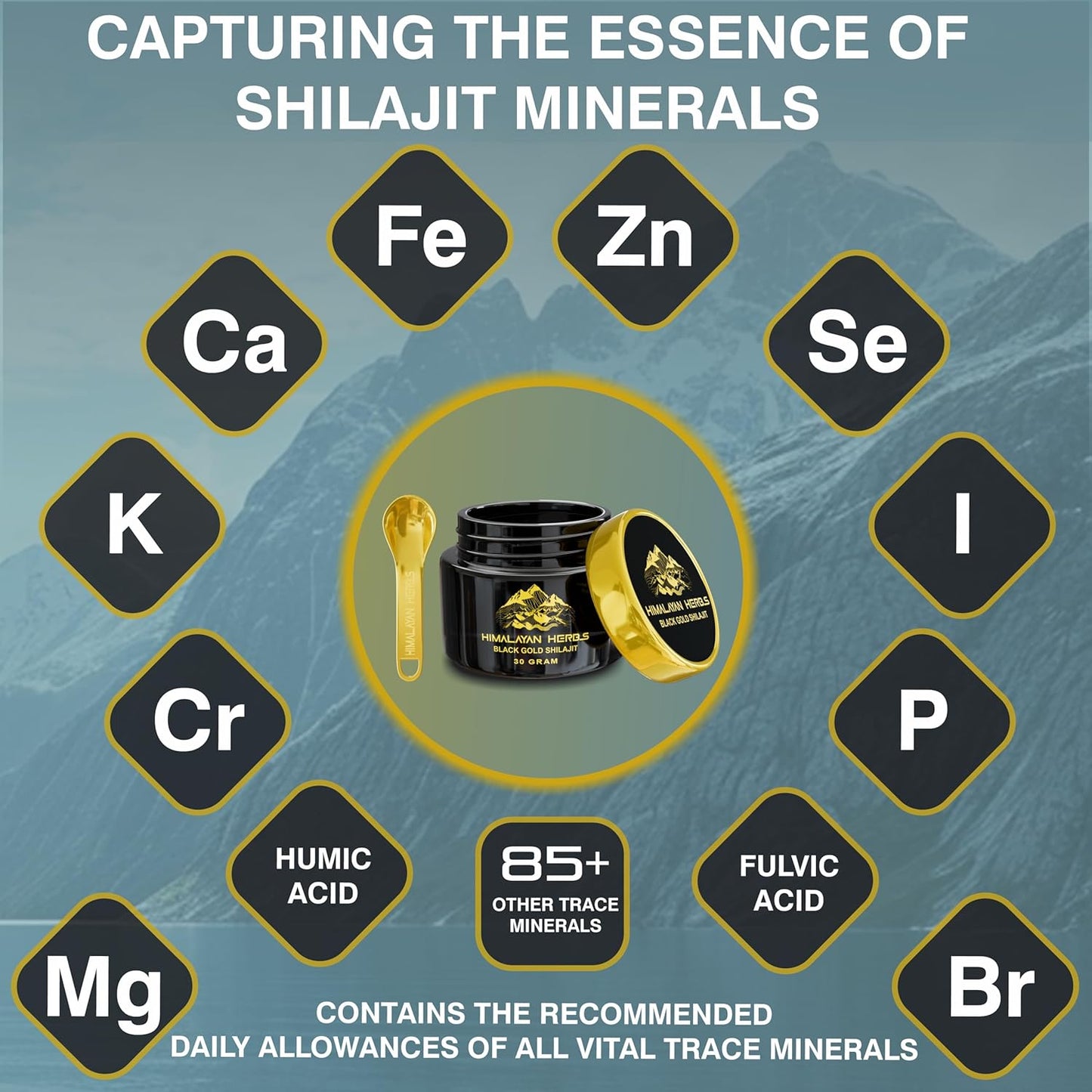 Organic Himalayan Herbs Shilajit Resin 90g | 100% Pure Sundried Gold Grade | Men & Women | Fulvic Acid & 85+ Trace Minerals | Organic